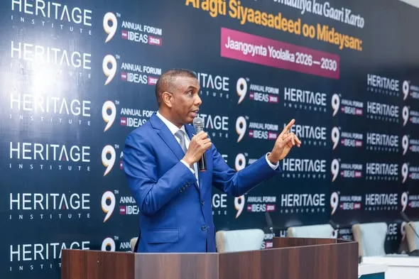 Prime Minister Hamza Abdi Barre calls for unity and inclusive dialogue at the conclusion of the Heritage Forum.