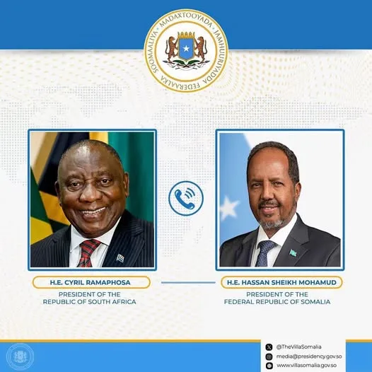 Somali President Holds Phone Talks with South African President on Bilateral and Regional Cooperation