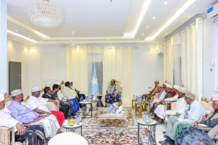President Hassan Sheikh Meets Puntland Traditional Leaders, Emphasizes National Unity and State-Building